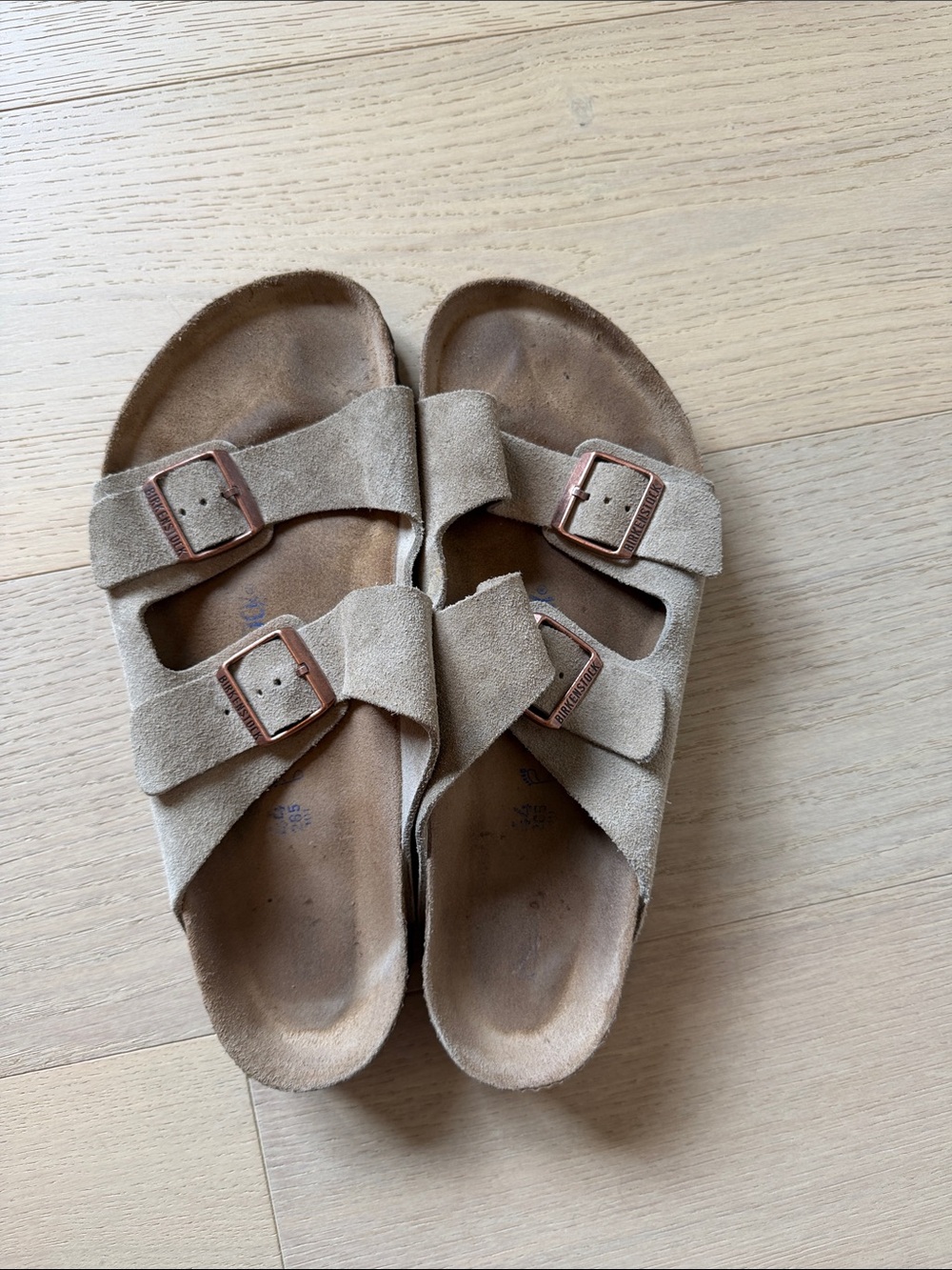 Men’s Birkenstock Suede Double-Buckle Slide Sandals - Tan